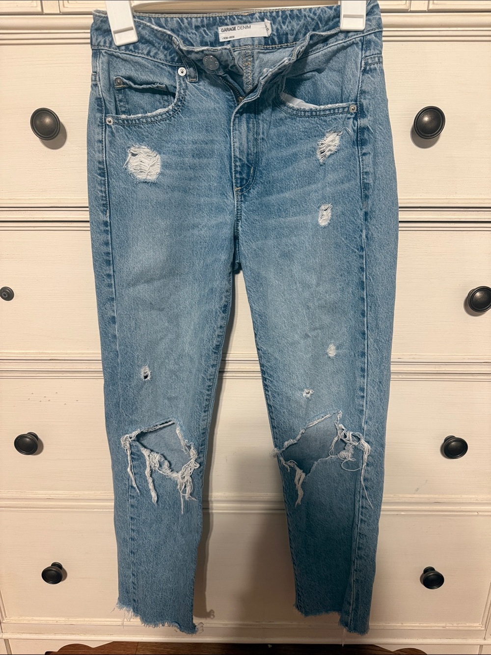 Garage Light Blue Distressed Boyfriend Jeans